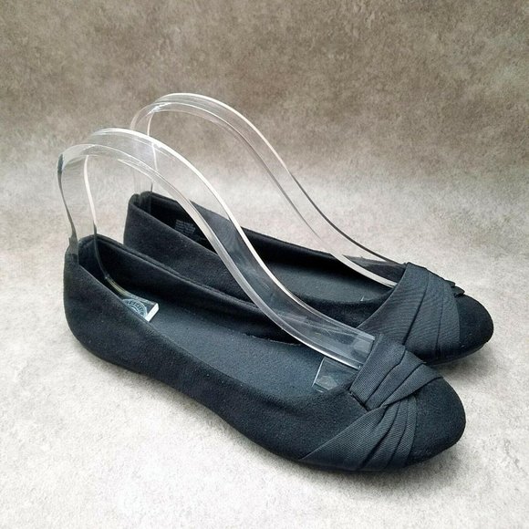 SO Womens Sz 6 M Black Slip On Ballet Flats